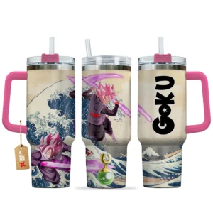 Goku Black Rose Personalized 40oz Travel Tumbler With Handle Kanagawa Collection