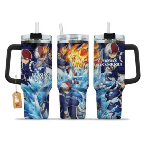 Shoto Todoroki 40oz Travel Tumbler With Handle Custom Anime Accessories