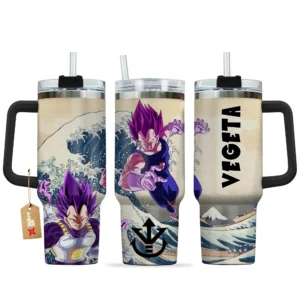 Vegeta Ultra Ego Personalized 40oz Travel Tumbler With Handle Kanagawa Collection