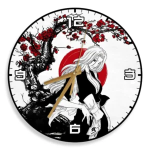 Matsumoto Rangiku Wooden Wall Clock Anime Custom Japan Cherry Blossom