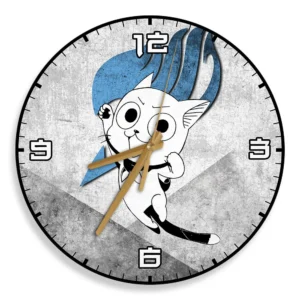 Happy Wooden Wall Clock Anime Custom Wall Decor