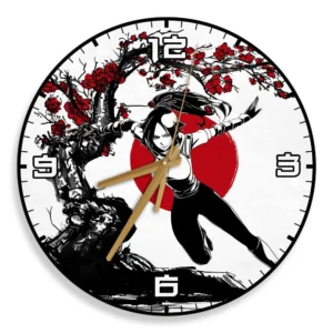 Yoruichi Shihouin Wooden Wall Clock Anime Custom Japan Cherry Blossom