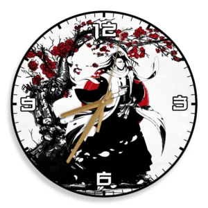 Byakuya Kuchiki Wooden Wall Clock Anime Custom Japan Cherry Blossom