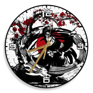 Abarai Renji Wooden Wall Clock Anime Custom Japan Cherry Blossom