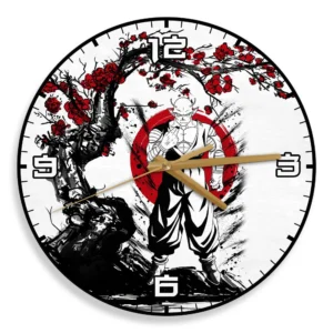 Orange Piccolo Wooden Wall Clock Anime Custom Japan Cherry Blossom-Wexanime