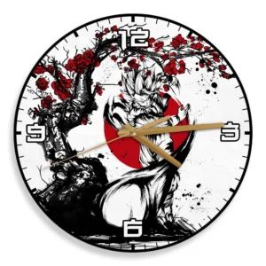 Gogeta Wooden Wall Clock Anime Custom Japan Cherry Blossom-Wexanime