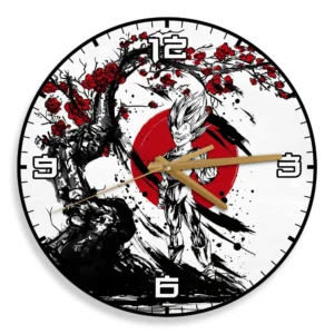 Vegeta Ultra Ego Wooden Wall Clock Anime Custom Japan Cherry Blossom-Wexanime