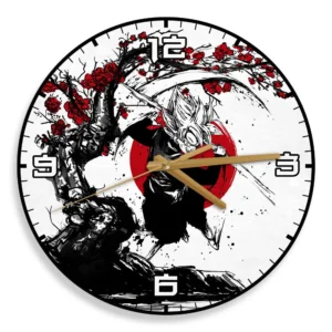 Goku Black Rose Wooden Wall Clock Anime Custom Japan Cherry Blossom-Wexanime