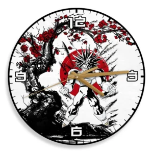 Future Trunks Ultra Super Saiyan Wooden Wall Clock Anime Custom Japan Cherry Blossom-Wexanime
