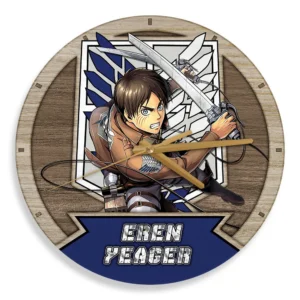Eren Yeager Wooden Wall Clock Anime Wall Decor-Wexanime