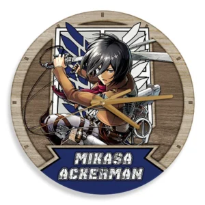 Mikasa Ackerman Wooden Wall Clock Anime Wall Decor-Wexanime