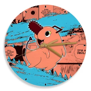 Pochita Wooden Wall Clock Anime Wall Decor-Wexanime