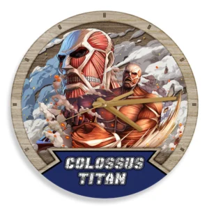 Colossus Titan Wooden Wall Clock Anime Wall Decor-Wexanime