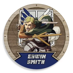 Erwin Smith Wooden Wall Clock Anime Wall Decor-Wexanime