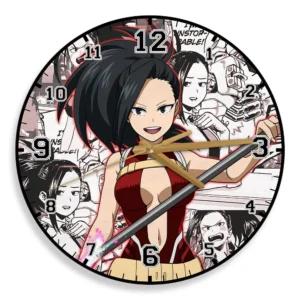 Momo Yaoyorozu Wooden Wall Clock Anime Wall Decor-Wexanime