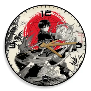 Roy Mustang Wooden Wall Clock Anime Wall Decor-Wexanime