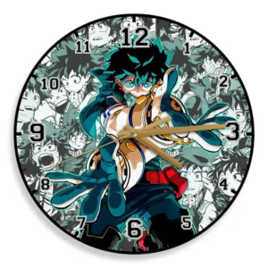 Izuku Midoriya Deku Wooden Wall Clock Anime Wall Decor-Wexanime