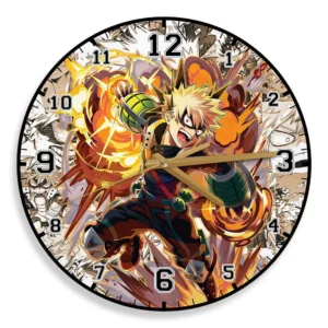 Katsuki Bakugo Dynamight Wooden Wall Clock Anime Wall Decor-Wexanime