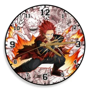 Eijiro Kirishima Red Riot Anime Wooden Wall Clock Living Room Decor-Wexanime