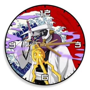 Mayuri Kurotsuchi Wooden Wall Clock Kanagawa Wave Red Sun Anime-Wexanime
