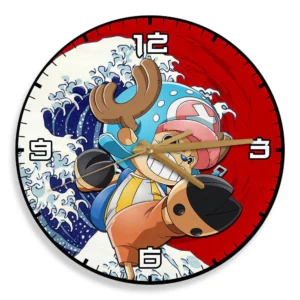 Tony Tony Chopper Kanagawa Wave Red Sun Anime Wooden Wall Clock-Wexanime
