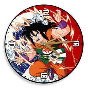 Yamcha Kanagawa Wave Red Sun Anime Wooden Wall Clock-Wexanime