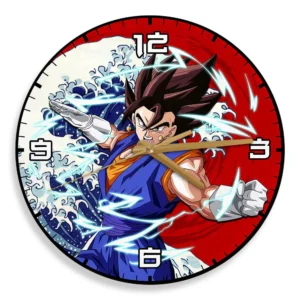 Vegito Kanagawa Wave Red Sun Anime Wooden Wall Clock-Wexanime