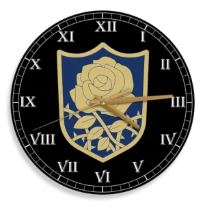 Blue Rose Symbol Wooden Clock Anime Wall Clock-Wexanime