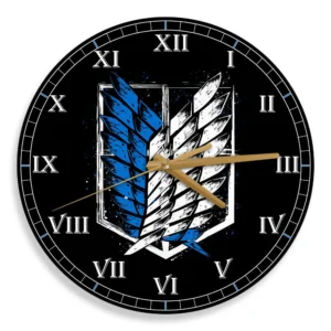 Survey Corps Symbol Wooden Clock Anime Wall Clock-Wexanime