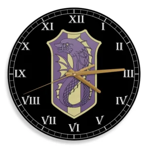 Purple Orca Symbol Wooden Clock Anime Wall Clock-Wexanime