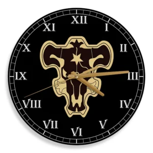 Black Bull Symbol Wooden Clock Anime Wall Clock-Wexanime