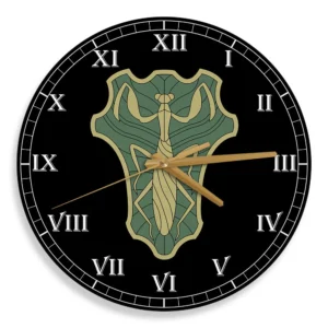 Green Mantis Symbol Wooden Clock Anime Wall Clock-Wexanime