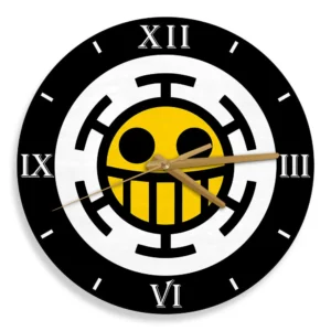 Trafalgar D.Law Symbols Wooden Clock Anime Wall Clock-Wexanime