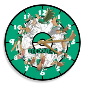 Decidueye Wooden Clock Personalized Anime Wall Decor-Wexanime