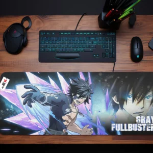 Personalized Name Anime Mouse Mats Custom Gray Fullbuster