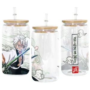 Glass Can 16oz Anime Water Bottle Sanemi Shinazugawa Personalized Name