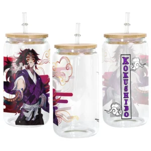 Glass Can 16oz Anime Water Bottle Kokushibo Personalized Name