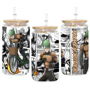 Glass Can 16oz Anime Water Bottle Mumen Rider Personalized Name