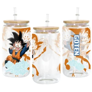 Goten Anime Glass Can 16oz Custom Personalized Water Bottle