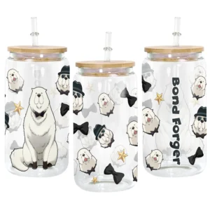 Bond Forger Anime Glass Can 16oz Custom Personalized Water Bottle