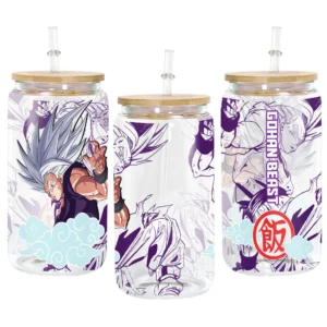 Gohan Beast Anime Glass Can 16oz Custom Personalized Water Bottle