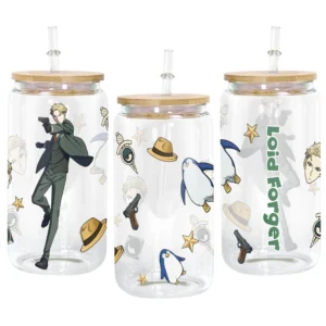 Loid Forger Anime Glass Can 16oz Custom Personalized Water Bottle