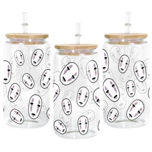 Kaonashi Anime Glass Can 16oz Custom Water Bottle