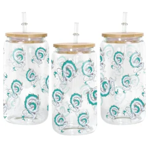 Haku Dragon Anime Glass Can 16oz Custom Water Bottle