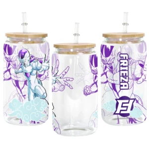 Frieza Glass Can 16oz Anime Personalized Name