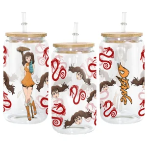 Diane Glass Can 16oz Anime Personalized Name