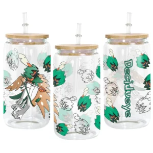 Decidueye Glass Can 16oz Anime Personalized Name