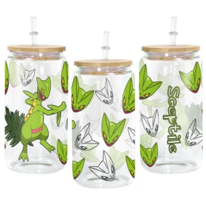 Sceptile Glass Can 16oz Anime Personalized Name