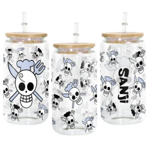 Vinsmoke Sanji Glass Can 16oz Anime Personalized Name