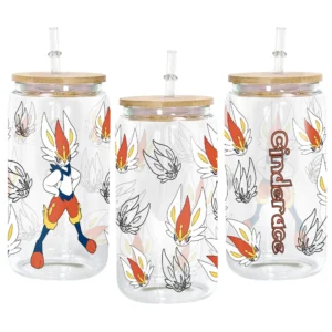 Cinderace Glass Can 16oz Anime Personalized Name